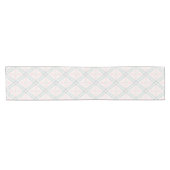 Groen en roze pastel diamantpatroon korte tafelloper (Horizontaal)