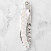 Groen en roze pastel diamantpatroon kurkentrekker (Achterkant)