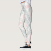 Groen en roze pastel diamantpatroon leggings (Links)