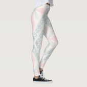 Groen en roze pastel diamantpatroon leggings (Rechts)