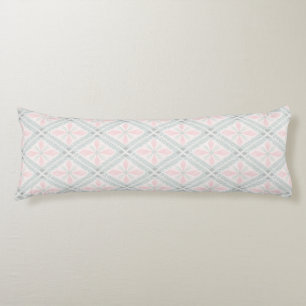 Groen en roze pastel diamantpatroon lichaamskussen