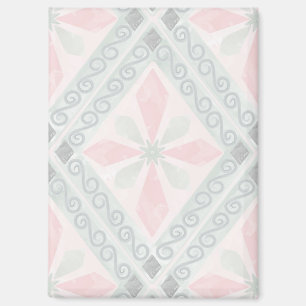 Groen en roze pastel diamantpatroon magneet