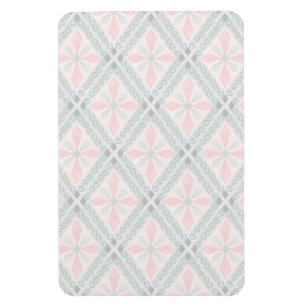 Groen en roze pastel diamantpatroon magneet