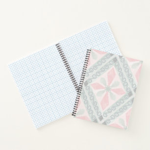 Groen en roze pastel diamantpatroon notitieboek