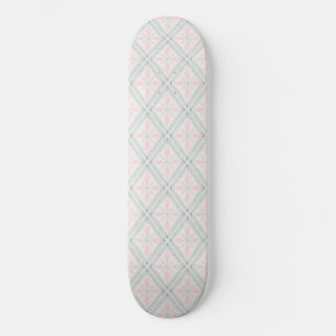 Groen en roze pastel diamantpatroon persoonlijk skateboard