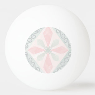 Groen en roze pastel diamantpatroon pingpongbal