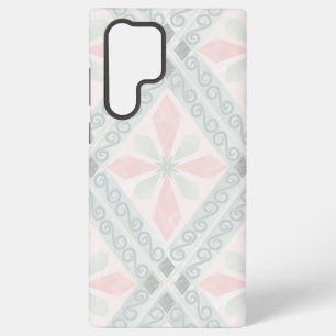 Groen en roze pastel diamantpatroon samsung galaxy hoesje