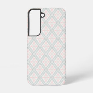 Groen en roze pastel diamantpatroon samsung galaxy hoesje