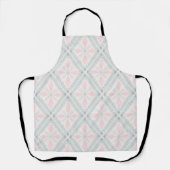 Groen en roze pastel diamantpatroon schort (Voorkant)