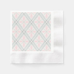 Groen en roze pastel diamantpatroon servet