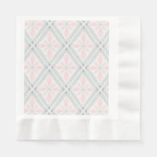 Groen en roze pastel diamantpatroon servet