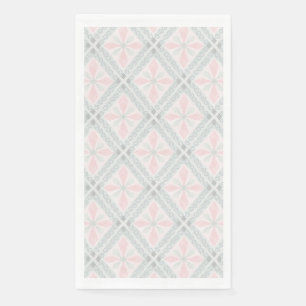 Groen en roze pastel diamantpatroon servet
