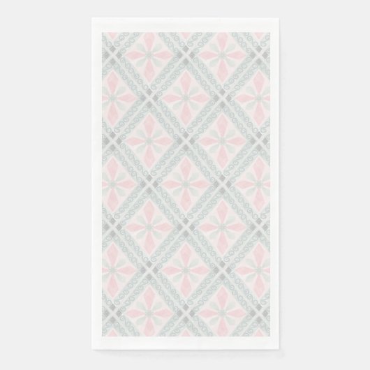 Groen en roze pastel diamantpatroon servet (Voorkant)