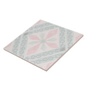 Groen en roze pastel diamantpatroon tegeltje (Zijkant)