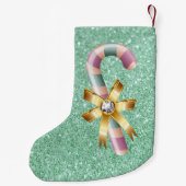 Groen en Roze pastel voor sierdoeleinden Kleine Kerstsok (Achterkant)