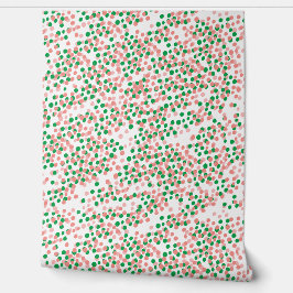 Groen en roze polka dot patroon behang