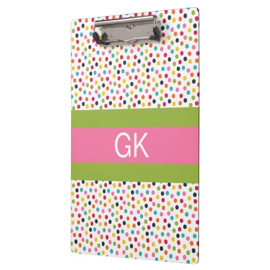 Groen en roze pols monogram klembord (Links)