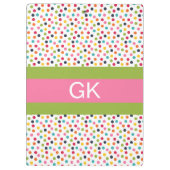 Groen en roze pols monogram klembord (Achterkant)