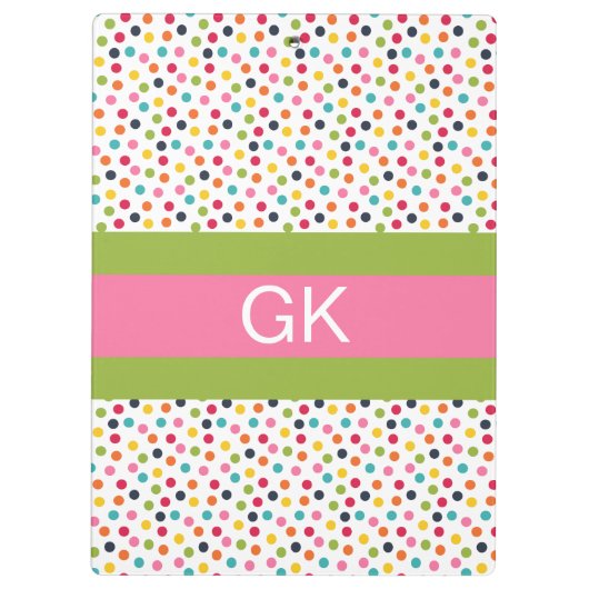 Groen en roze pols monogram klembord (Achterkant)