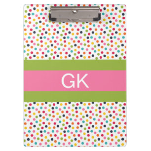 Groen en roze pols monogram klembord