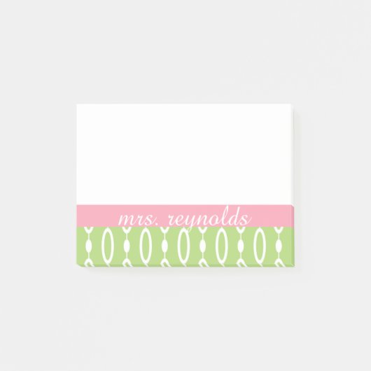 Groen en Roze Post it Notes - Personaliseer (Voorkant)