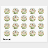 Groen en Roze Quinceanera Verjaardagsfeest Ronde Sticker (Vel)