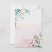 Groen en Roze Rose Elegant Bruiloft RSVP (Achterkant)