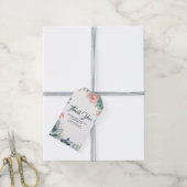 Groen en Roze Rose Elegante Botanische Bruiloft Cadeaulabel (Met Touw)