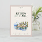 Groen en Roze Save The Date Kaart (Staand voorkant)