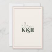 Groen en Roze Save The Date Kaart (Achterkant)