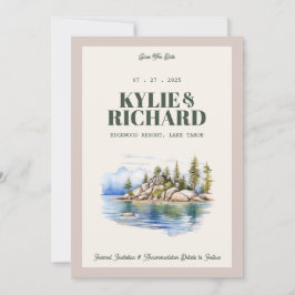 Groen en Roze Save The Date Kaart