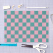 Groen en roze schaakbordpatroon tissuepapier (Craft)