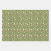 Groen en Roze Schattige Bird Baby ShowerWrapping P Inpakpapier Vel (Voorkant)