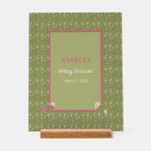 Groen en Roze Schattigee Vogels Baby shower Acryl Bord (Voorkant)