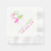 Groen en Roze strand bruiloft Servet (Voorkant)