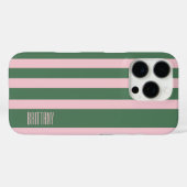 Groen en roze streepjespatroon gepersonaliseerd Case-Mate iPhone case (Achterkant (horizontaal))