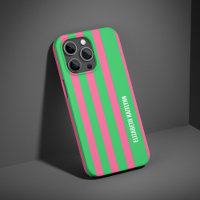 Groen en roze streepjespatroon gepersonaliseerd