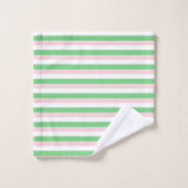 Groen en Roze Strepen Patroon Stijlvol, Modern Bad Handdoek (Wasdoekje)