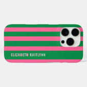 Groen en Roze Strepenpatroon Persoonlijk  Case-Mate iPhone Case (Achterkant (horizontaal))