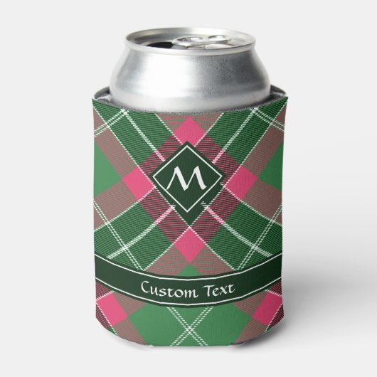 Groen en Roze Tartan Blikjeskoeler (Blikje Voorkant)