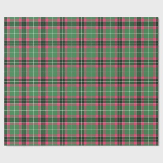 Groen en Roze Tartan Cadeaupapier (Vlak)