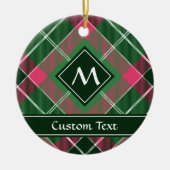 Groen en Roze Tartan Keramisch Ornament (Voorkant)