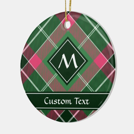 Groen en Roze Tartan Keramisch Ornament (Links)