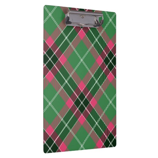 Groen en Roze Tartan Klembord (Rechts)