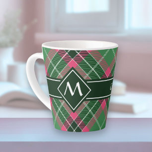 Groen en Roze Tartan Latte Mok