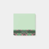 Groen en Roze Tartan Post-it® Notes (Voorkant)