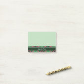 Groen en Roze Tartan Post-it® Notes (Op bureau)