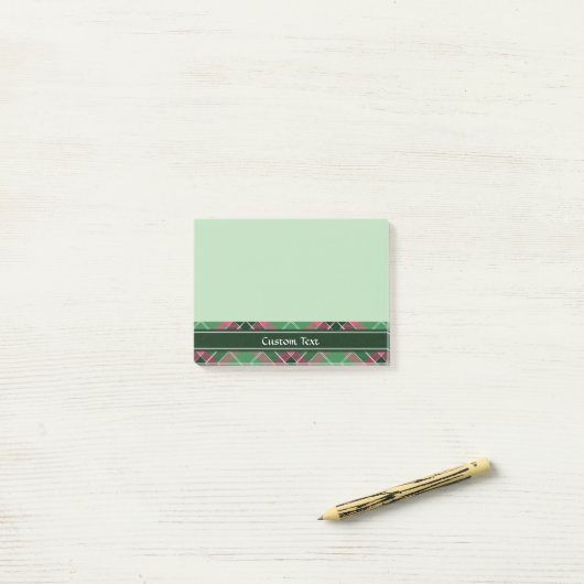 Groen en Roze Tartan Post-it® Notes (Op bureau)