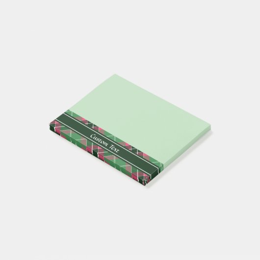 Groen en Roze Tartan Post-it® Notes (Schuin)