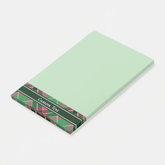 Groen en Roze Tartan Post-it® Notes (Schuin)